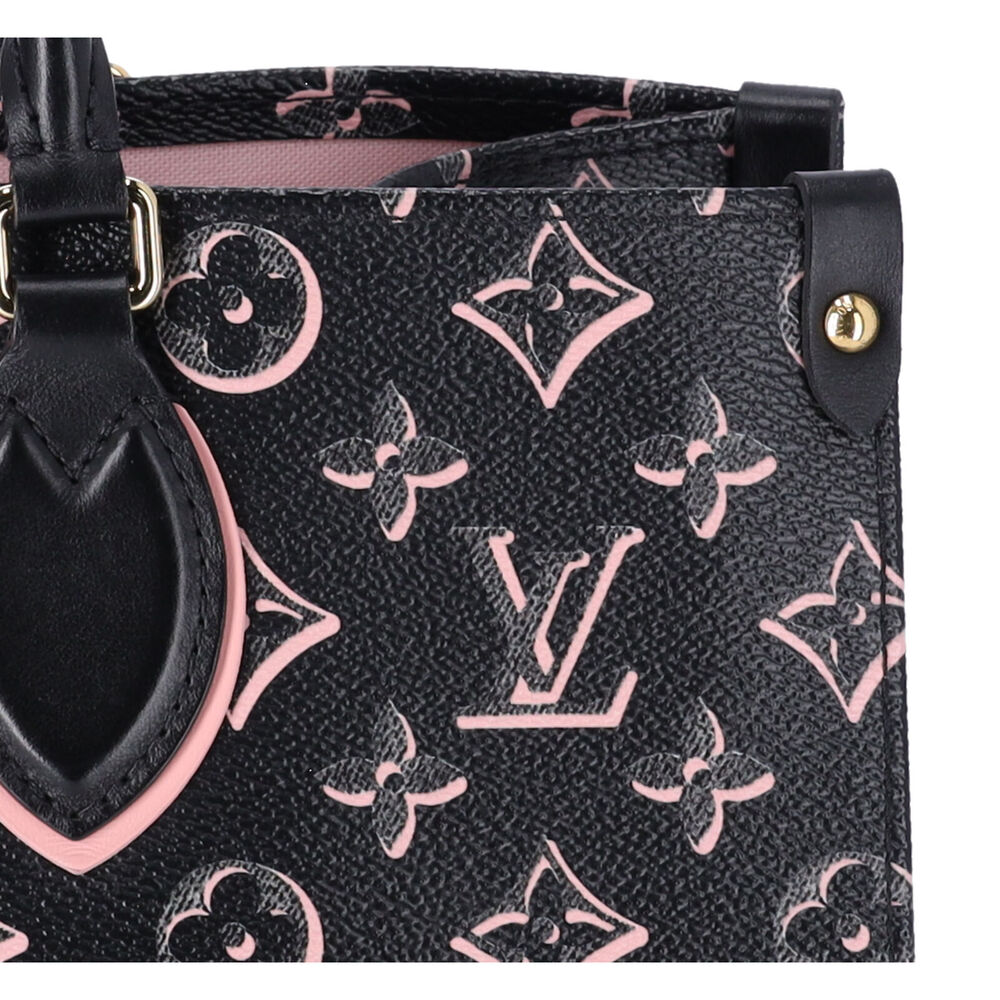 Louis Vuitton Onthego MM Monogram Tote Bag M46154 Noir Monogram Watercolor Pink - Picture 11 of 14